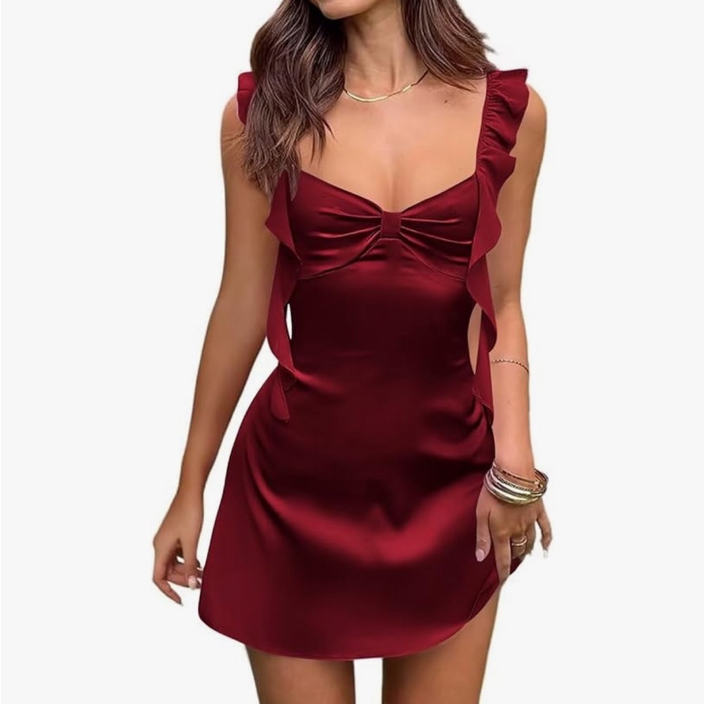 Elegant Burgundy Sleeveless Dress